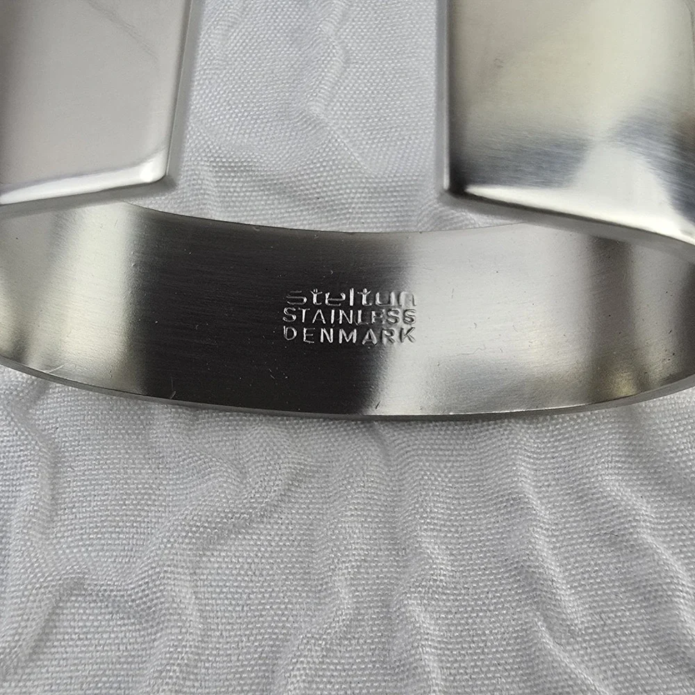 Stelton Of Denmark Set of 4 Napkin Rings Svend Jensen Stainless‎ Steel